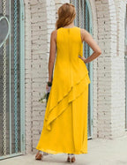 Chiffon Long Plus Size Mother of Bride Dresses Formal Bridesmaid Prom Gown SY28019