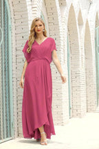 Numbersea  Mother of The Bride Dresses Plus Size V-Neck Floor Length Formal Prom Dress for Wedding Guest 28020