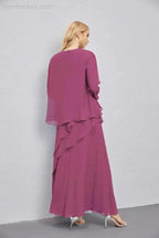Mother of Bride Dresses with Open Front Lightweight Cardigan Formal Prom Gown  28081