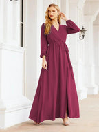 Sunnderly Women's Chiffon Bridesmaid Dress A line Long Sleeves Formal Evening Prom Gown for Wedding Guest SY28032