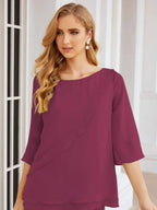 Sunnderly Elegant 2 Piece Mother of The Bride Dress Plus Size Pant Suits Ruffle Layers Sliver Housecoat SY28064