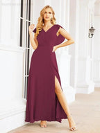 Sunnderly Bridesmaid Dresses Cape Formal Prom Dress Open Back Gowns for Mother of The Bride SY28058