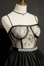 Chic Lace Spaghetti Straps Tulle Short Homecoming Dresses