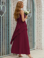 Chiffon Long Plus Size Mother of Bride Dresses Formal Bridesmaid Prom Gown SY28019