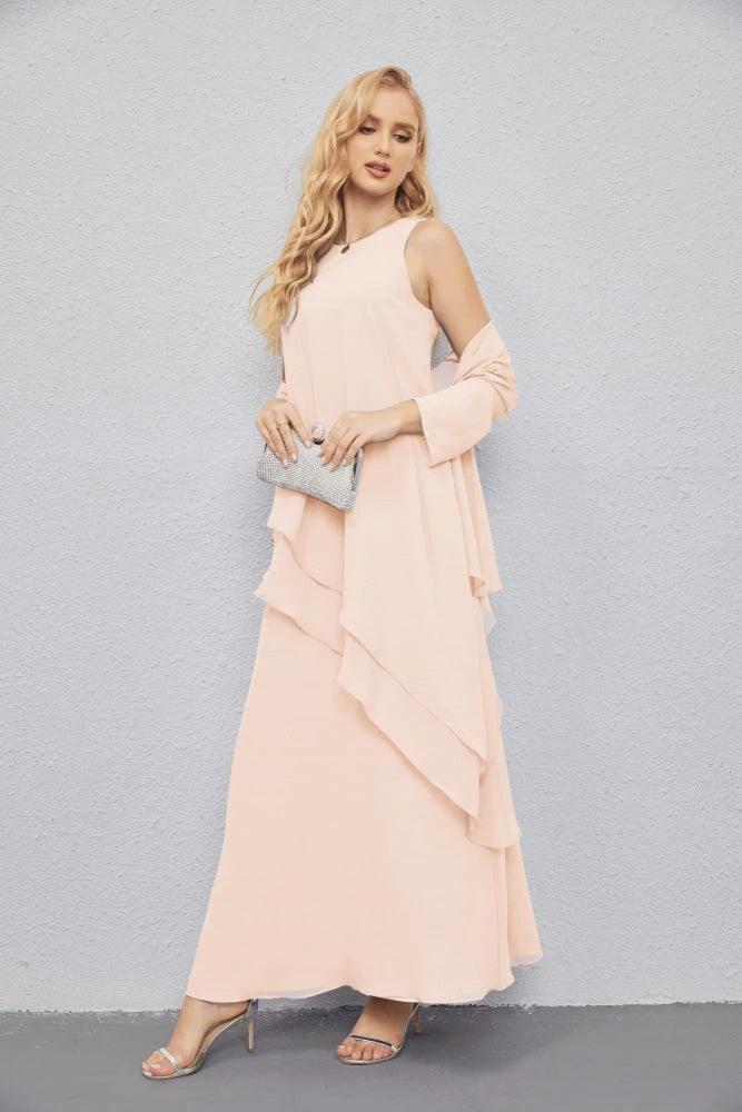Mother of Bride Dresses with Open Front Lightweight Cardigan Formal Prom Gown  28081