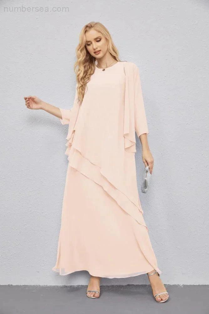 Mother of Bride Dresses with Open Front Lightweight Cardigan Formal Prom Gown  28081