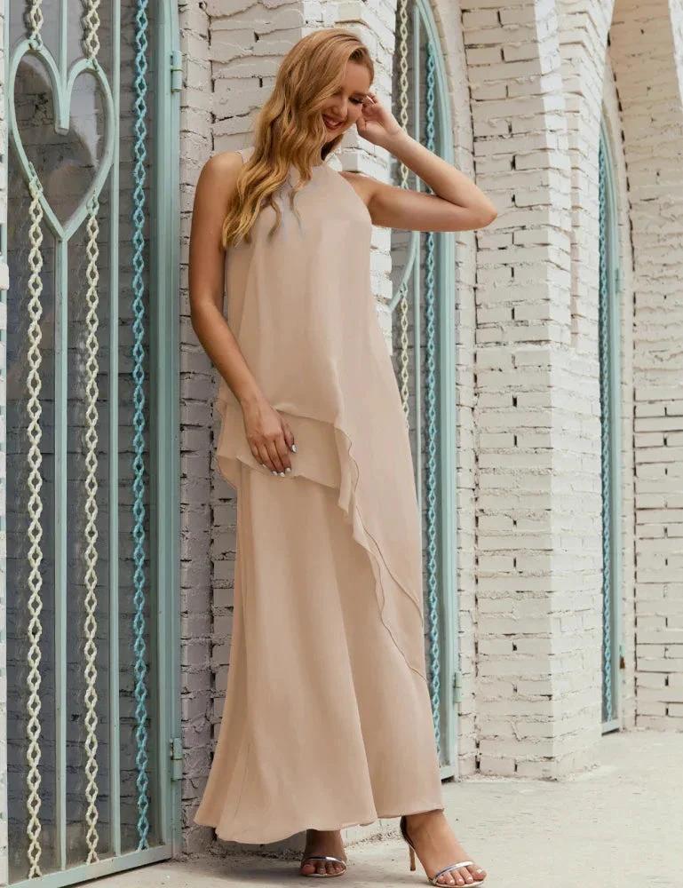 Chiffon Long Plus Size Mother of Bride Dresses Formal Bridesmaid Prom Gown SY28019