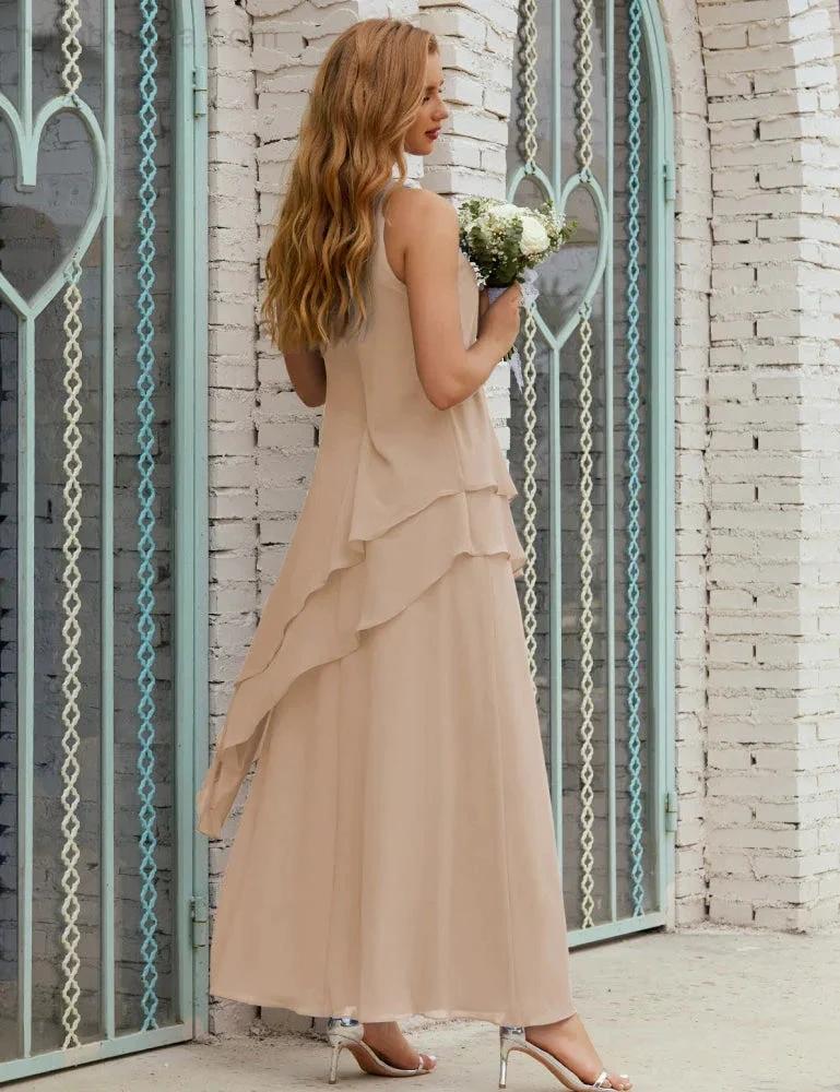 Chiffon Long Plus Size Mother of Bride Dresses Formal Bridesmaid Prom Gown SY28019