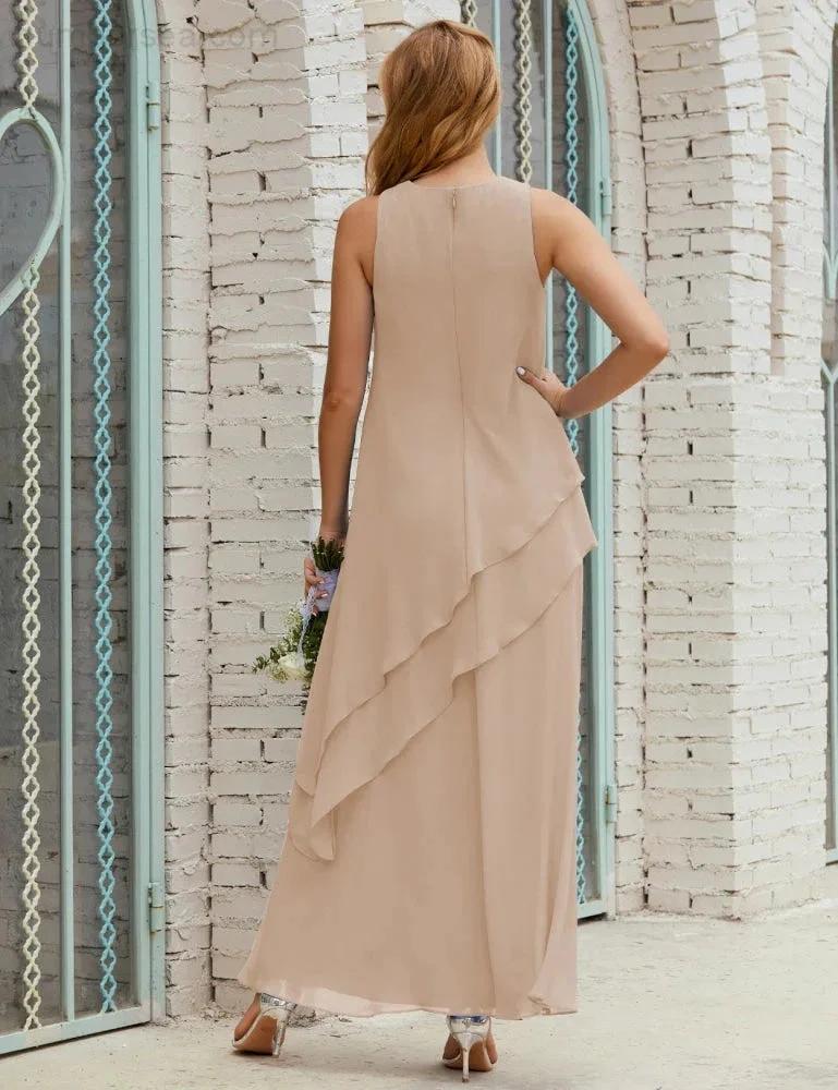 Chiffon Long Plus Size Mother of Bride Dresses Formal Bridesmaid Prom Gown SY28019
