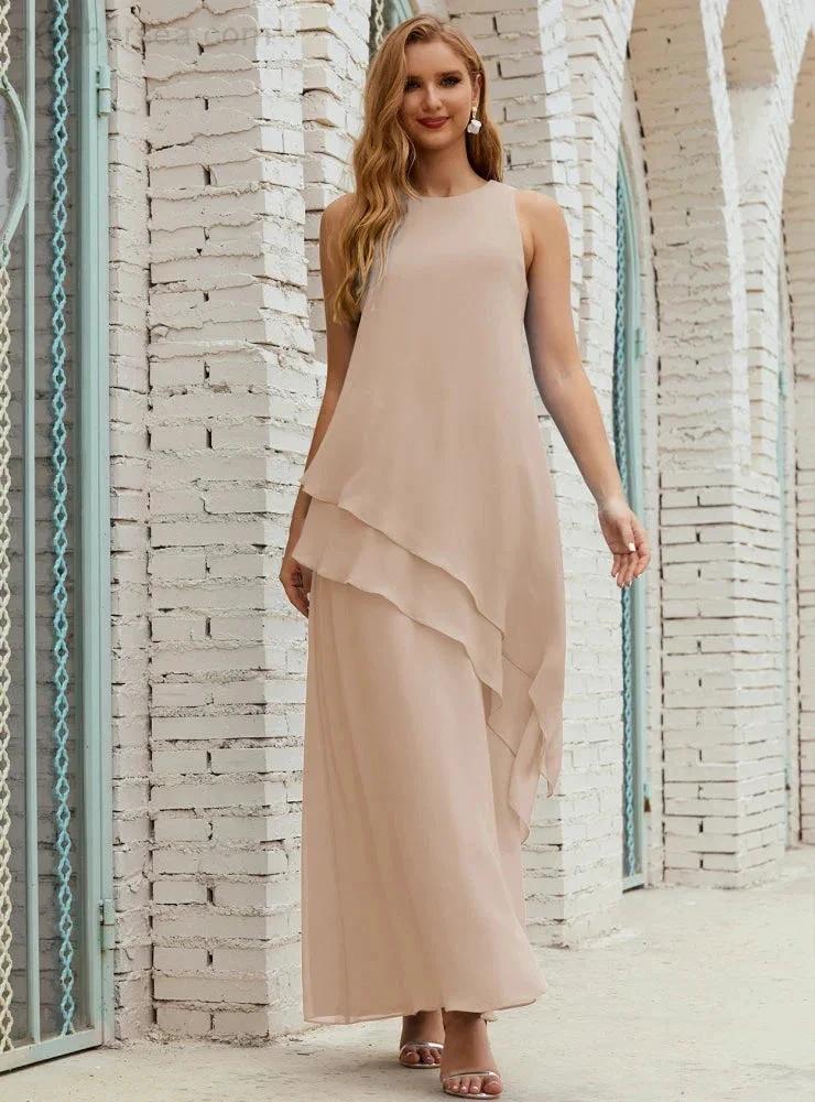 Chiffon Long Plus Size Mother of Bride Dresses Formal Bridesmaid Prom Gown SY28019
