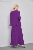 Mother of Bride Dresses with Open Front Lightweight Cardigan Formal Prom Gown  28081