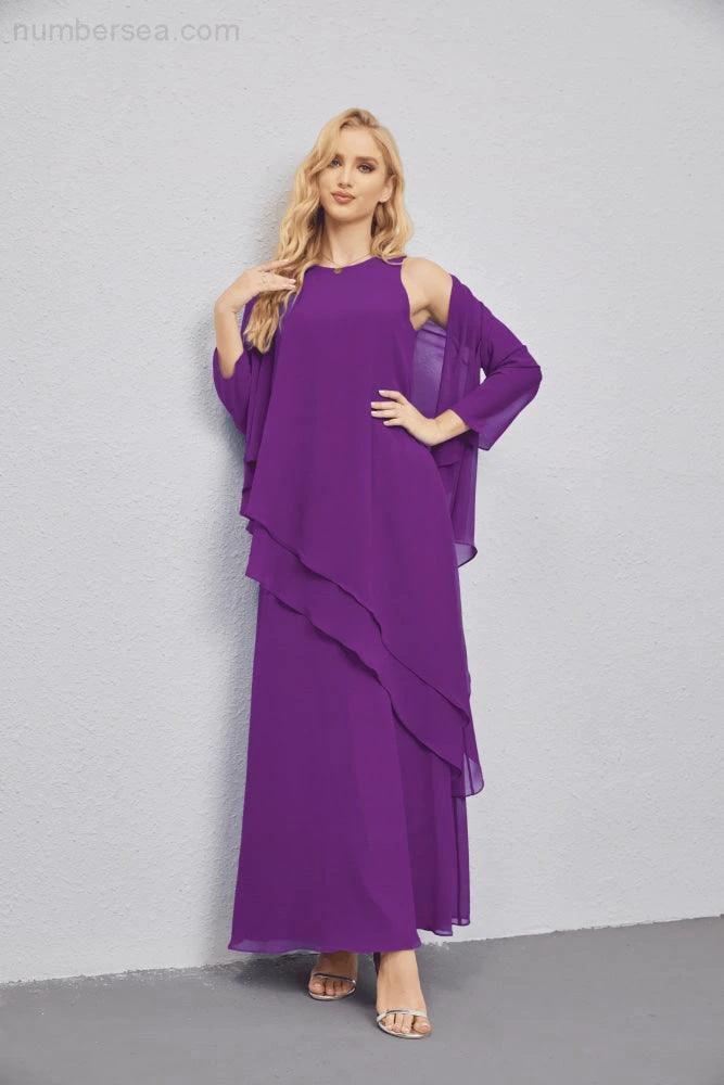 Mother of Bride Dresses with Open Front Lightweight Cardigan Formal Prom Gown  28081