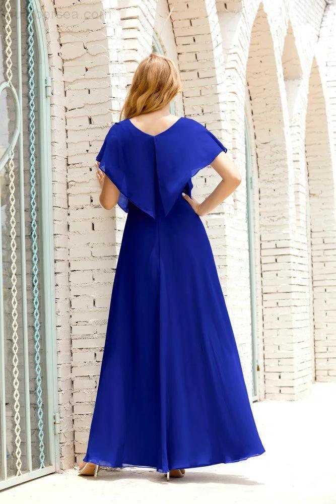 Numbersea  Mother of The Bride Dresses Plus Size V-Neck Floor Length Formal Prom Dress for Wedding Guest 28020