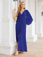 Numbersea Bridesmaid Dresses with Split for Wedding Party Flutter Sleeves 28045