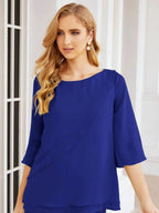 Sunnderly Elegant 2 Piece Mother of The Bride Dress Plus Size Pant Suits Ruffle Layers Sliver Housecoat SY28064