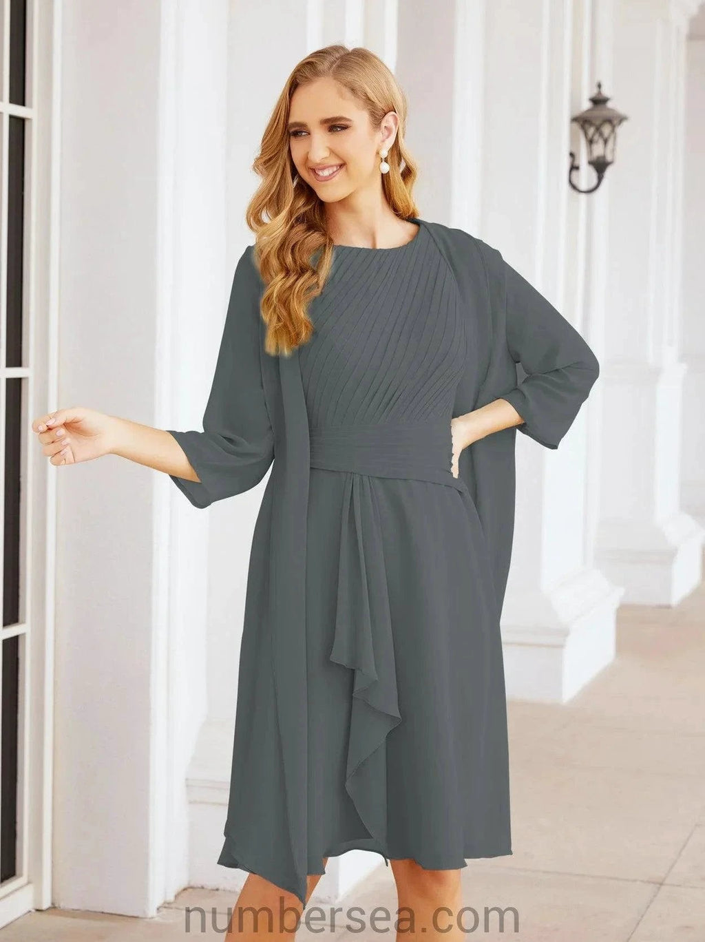 Sunnderly Mother of The Bride Dresses Prom Dress Casual Pleated Dress  SY28065