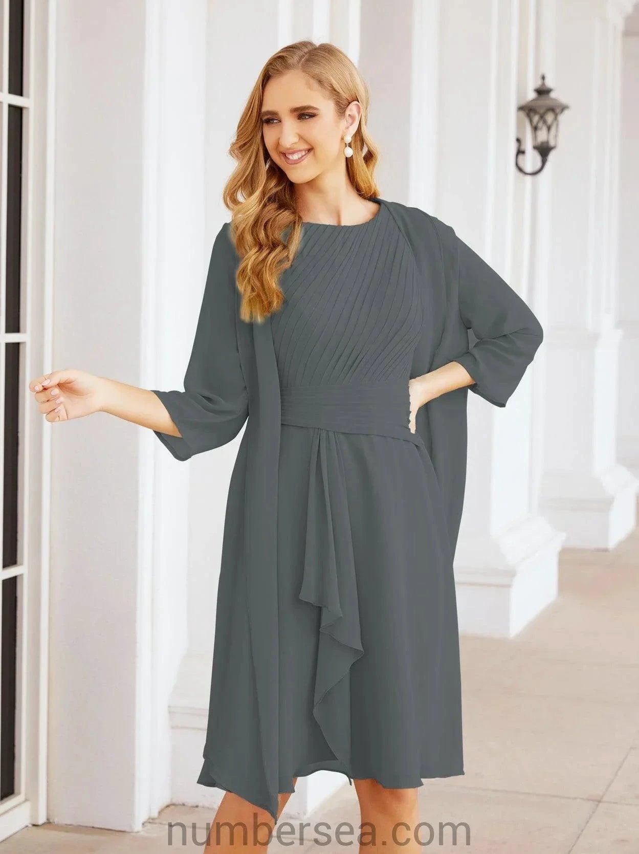 Sunnderly Mother of The Bride Dresses Prom Dress Casual Pleated Dress  SY28065