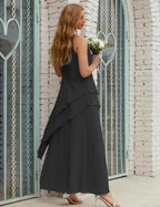 Chiffon Long Plus Size Mother of Bride Dresses Formal Bridesmaid Prom Gown SY28019