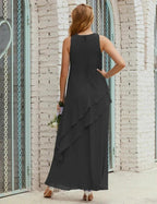 Chiffon Long Plus Size Mother of Bride Dresses Formal Bridesmaid Prom Gown SY28019