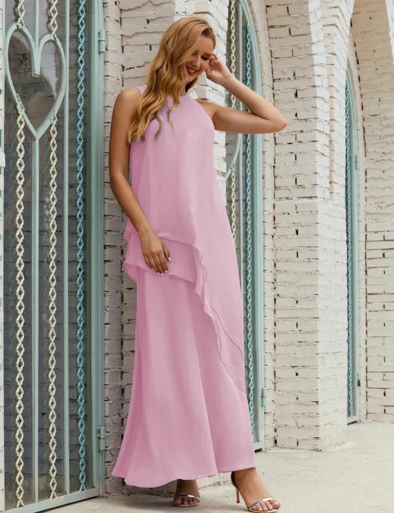 Chiffon Long Plus Size Mother of Bride Dresses Formal Bridesmaid Prom Gown SY28019