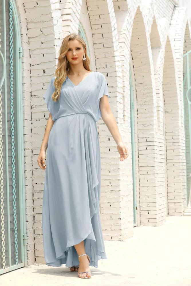 Numbersea  Mother of The Bride Dresses Plus Size V-Neck Floor Length Formal Prom Dress for Wedding Guest 28020