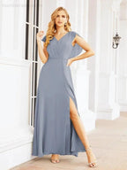 Sunnderly Bridesmaid Dresses Cape Formal Prom Dress Open Back Gowns for Mother of The Bride SY28058
