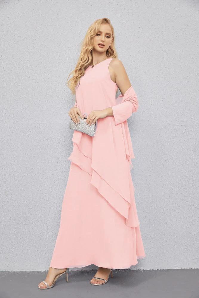 Mother of Bride Dresses with Open Front Lightweight Cardigan Formal Prom Gown  28081