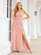 Numbersea One Shoulder Bridesmaid Dresses Long Formal Prom Gowns 28048