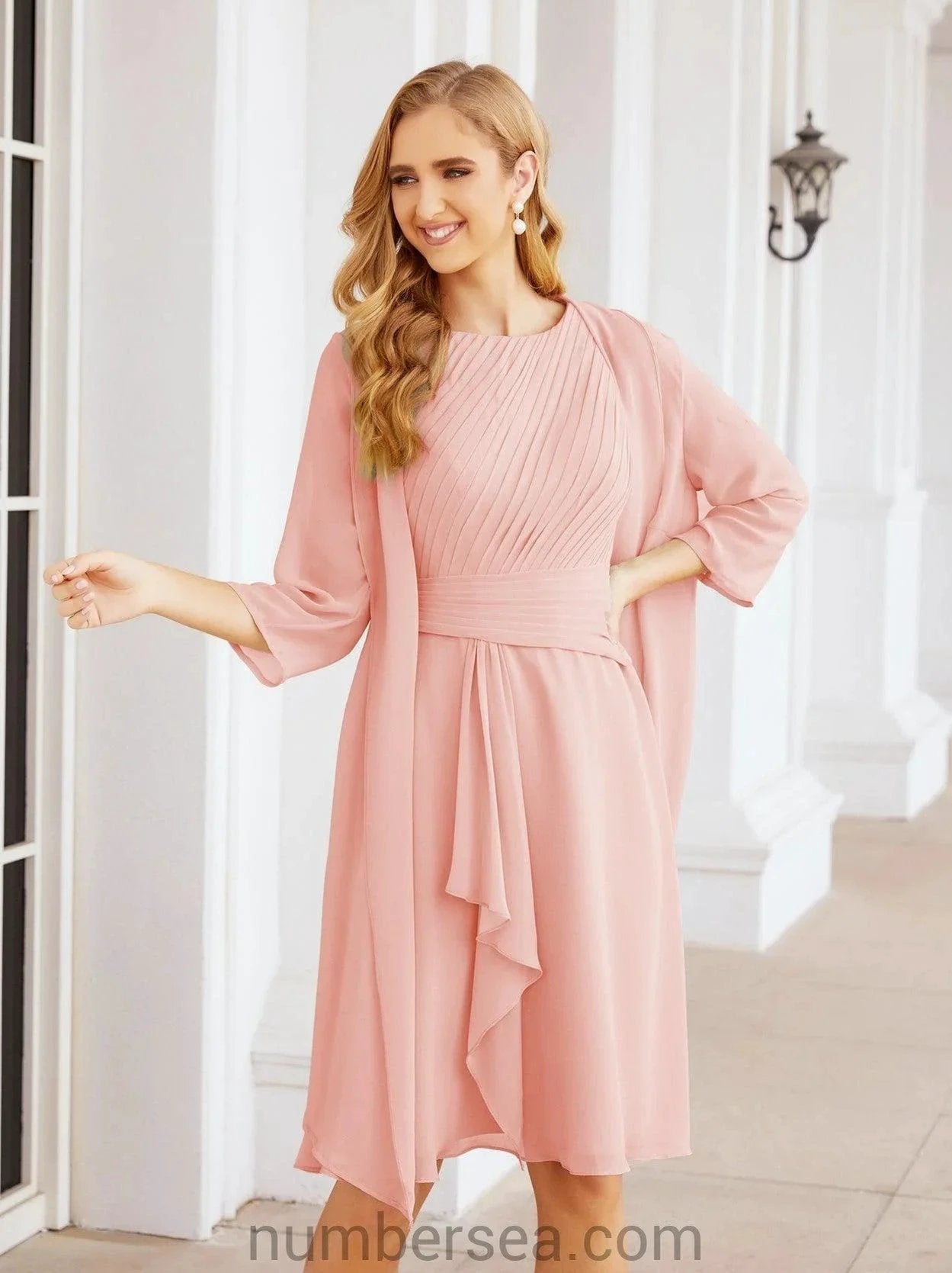 Sunnderly Mother of The Bride Dresses Prom Dress Casual Pleated Dress  SY28065