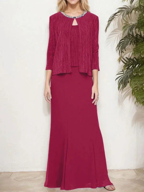 Metallic Mock Two-Piece Gown with Jacket