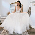 Pastrol  Wedding Dresses V-neck Backless Tulle For Women 2023 Bride A-LINE Appliques Vestidos De Novia Made To Order