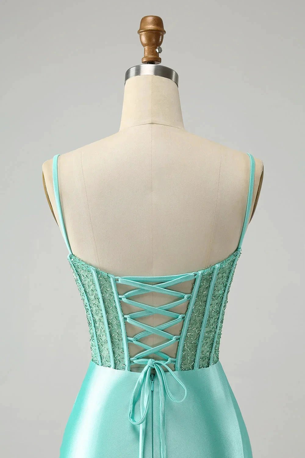 Gold Corset Short Homecoming Dress with Lace Up Back