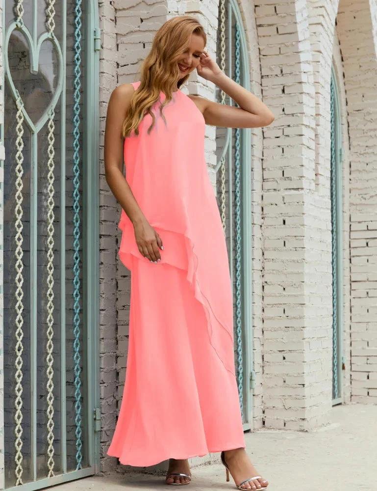 Chiffon Long Plus Size Mother of Bride Dresses Formal Bridesmaid Prom Gown SY28019