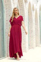 Numbersea  Mother of The Bride Dresses Plus Size V-Neck Floor Length Formal Prom Dress for Wedding Guest 28020