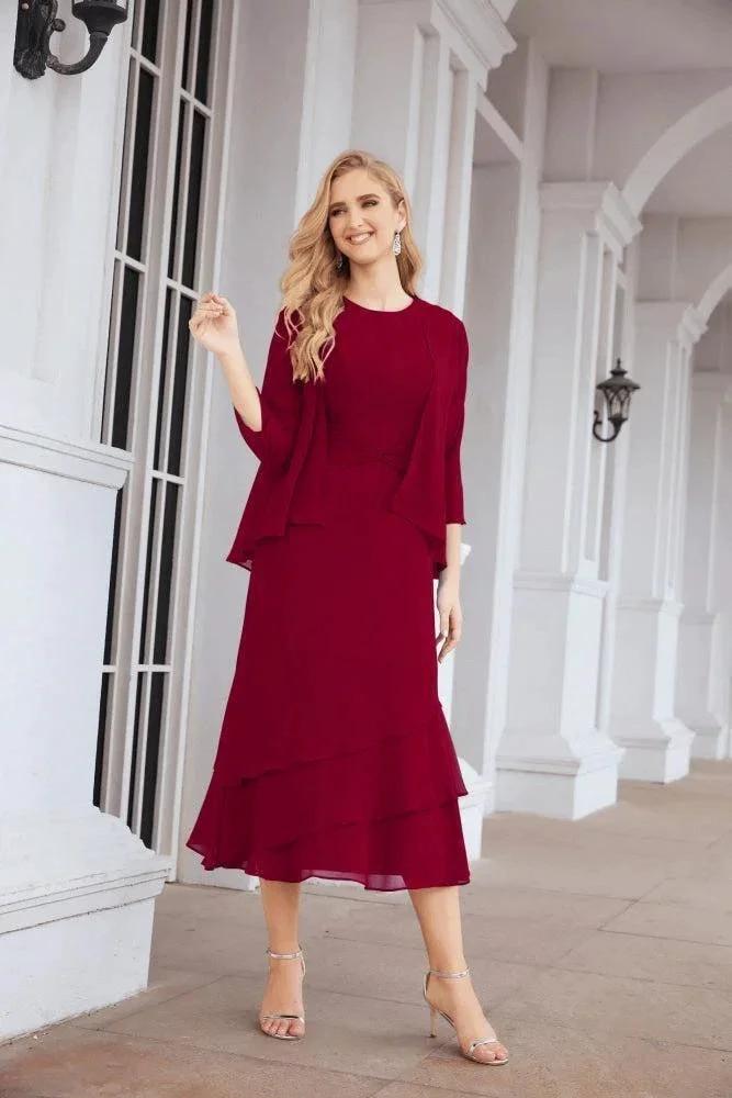 Sunnderly Two-Piece A-line Mother of The Bride Dress Formal Party Gown Dress SY28072