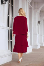 Sunnderly Two-Piece A-line Mother of The Bride Dress Formal Party Gown Dress SY28072