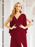 Numbersea Bridesmaid Dresses with Split for Wedding Party Flutter Sleeves 28045