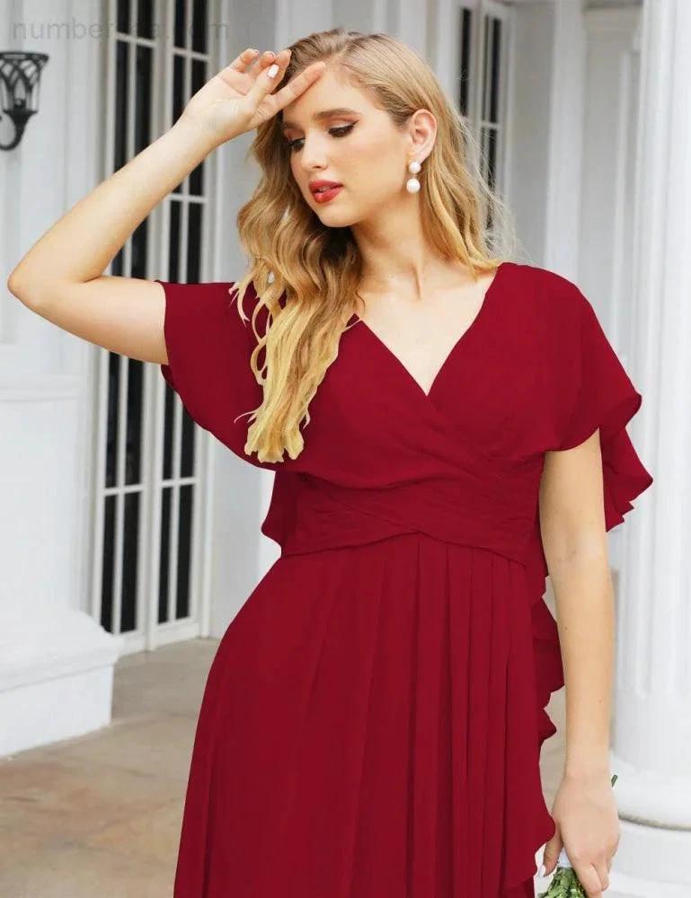 Numbersea Bridesmaid Dresses Backless Formal Prom Gowns for Evening Party Mother of The Bride Dress 28040