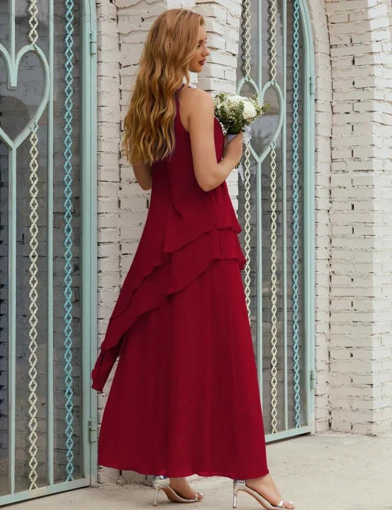 Chiffon Long Plus Size Mother of Bride Dresses Formal Bridesmaid Prom Gown SY28019