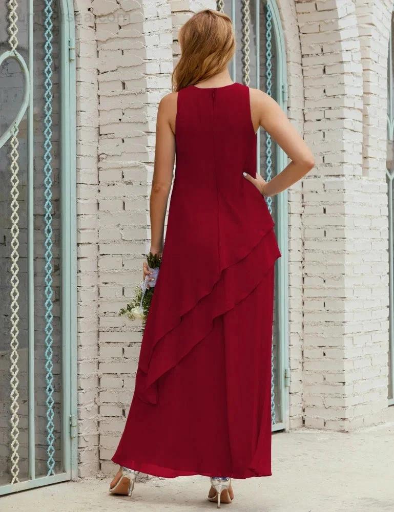 Chiffon Long Plus Size Mother of Bride Dresses Formal Bridesmaid Prom Gown SY28019