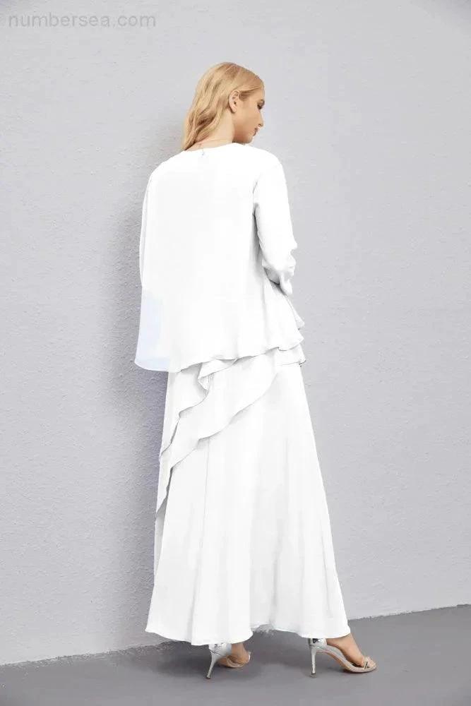Mother of Bride Dresses with Open Front Lightweight Cardigan Formal Prom Gown  28081