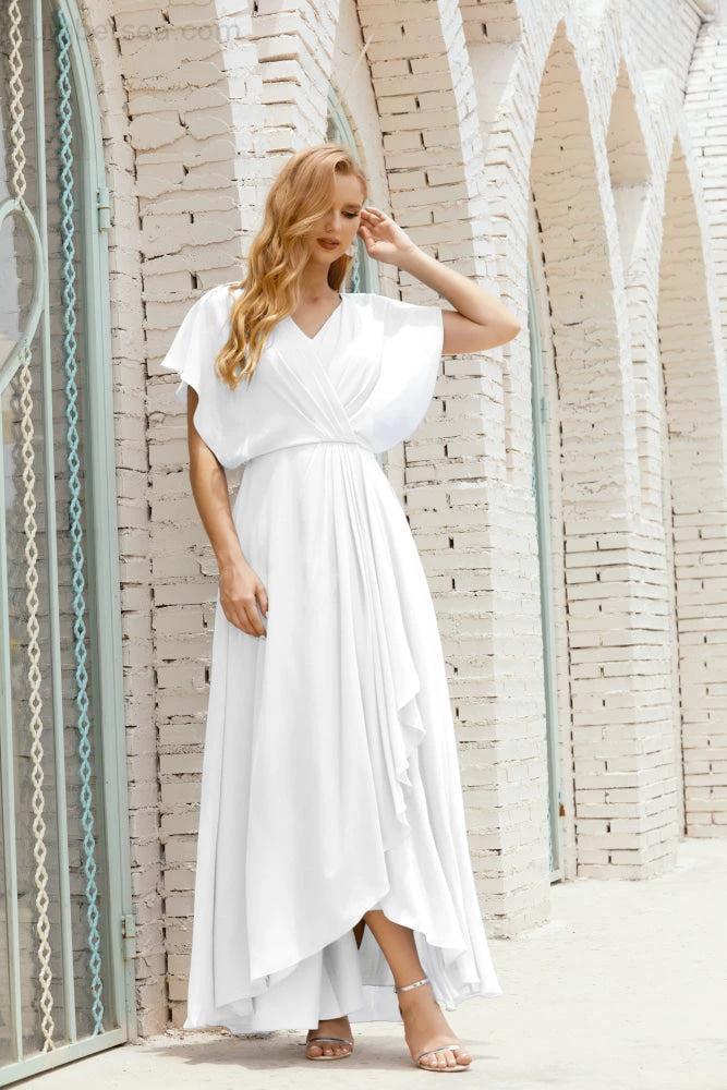 Numbersea  Mother of The Bride Dresses Plus Size V-Neck Floor Length Formal Prom Dress for Wedding Guest 28020