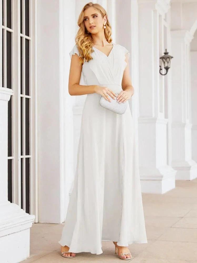 Sunnderly Bridesmaid Dresses Cape Formal Prom Dress Open Back Gowns for Mother of The Bride SY28058