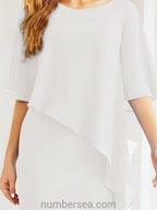 Sunnderly Formal Party Gown Dress Long Mother of The Bride Dresses with Ruffle Cape SY28026