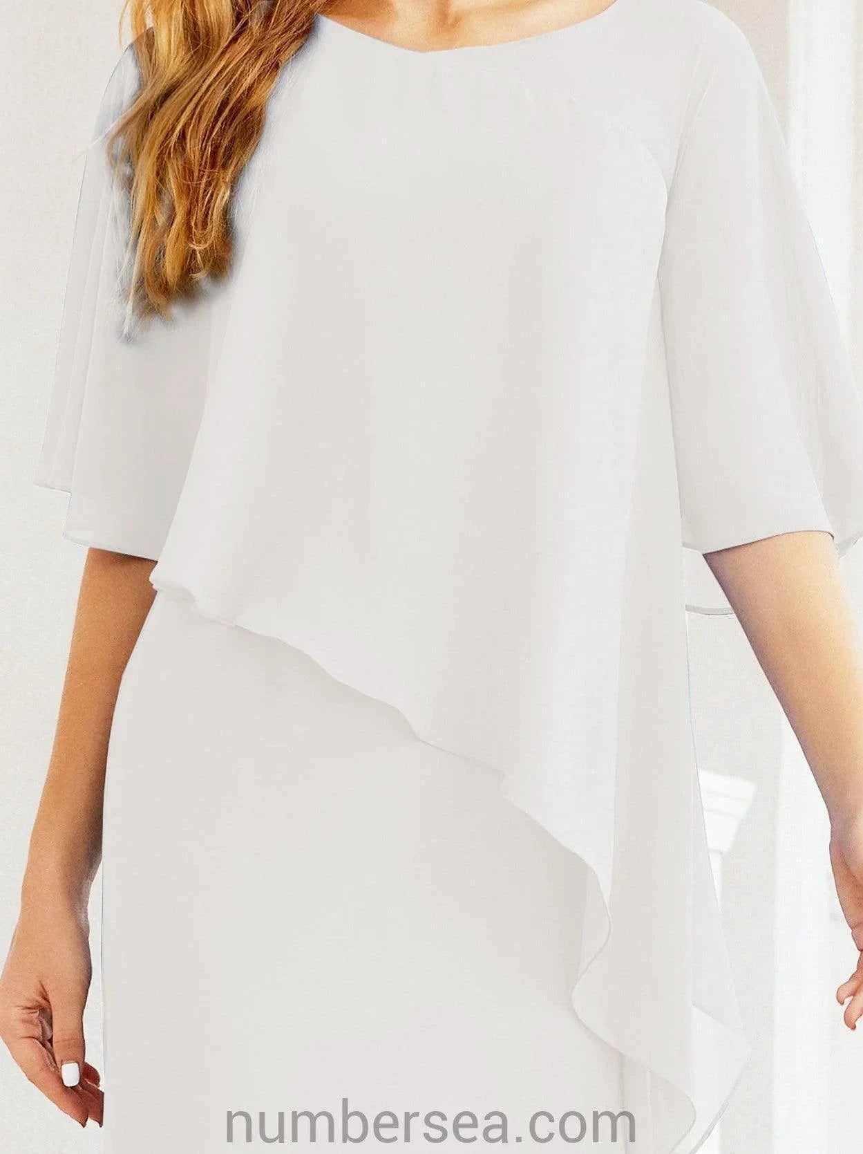 Sunnderly Formal Party Gown Dress Long Mother of The Bride Dresses with Ruffle Cape SY28026