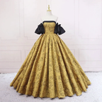 Fashion retro style slim golden bride dress vintage ball gown s04