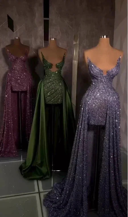 Sparkly Sheath Sequins Prom Evening Dress Y8369