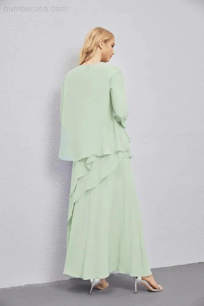 Mother of Bride Dresses with Open Front Lightweight Cardigan Formal Prom Gown  28081