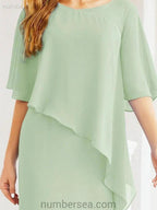 Sunnderly Formal Party Gown Dress Long Mother of The Bride Dresses with Ruffle Cape SY28026