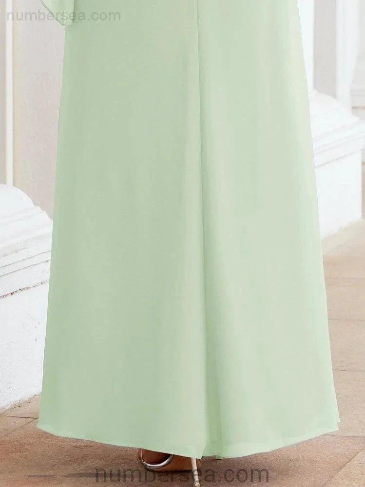 Sunnderly Formal Party Gown Dress Long Mother of The Bride Dresses with Ruffle Cape SY28026